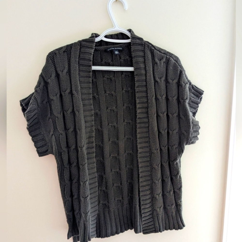 Banana Republic Cotton Dark Gray Knit Vest Size S